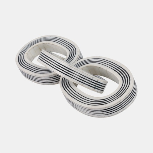 Sagebrook Home 15x5" 3-link Resin Chain With Lines White/black Wishlist Create New