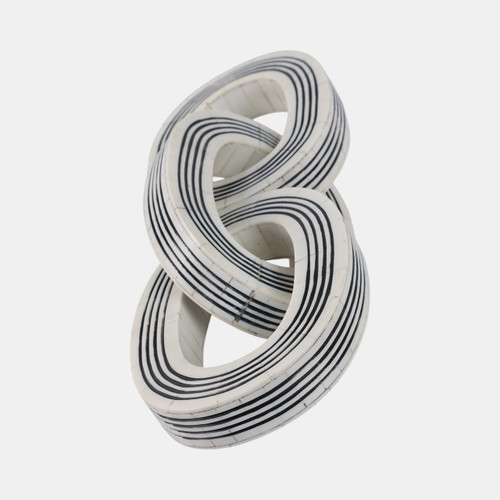 Sagebrook Home 15x5" 3-link Resin Chain With Lines White/black Wishlist Create New