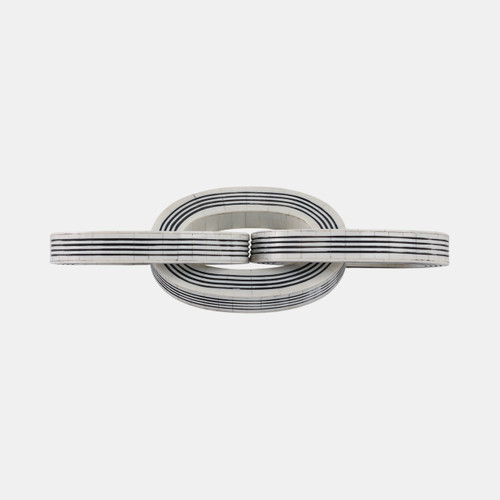 Sagebrook Home 15x5" 3-link Resin Chain With Lines White/black Wishlist Create New