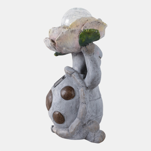 Sagebrook Home 15x9" Turtle Holding Large Solar Flower Grey Mult Wishlist Create New