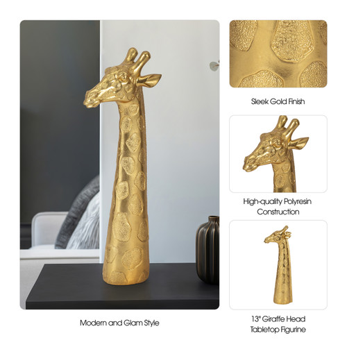 Sagebrook Home 16" Giraffe Head Tabletop Decor Gold Wishlist Create New