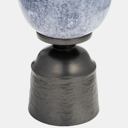 Sagebrook Home 16" Glass Vase W/metal Base Blue Wishlist Create New