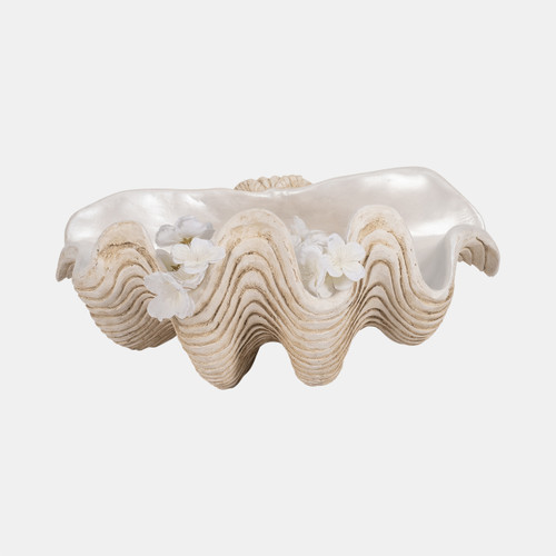 Sagebrook Home 16" Pearlized Clam Shell Bowl Ivory Wishlist Create New
