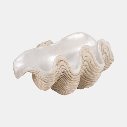 Sagebrook Home 16" Pearlized Clam Shell Bowl Ivory Wishlist Create New