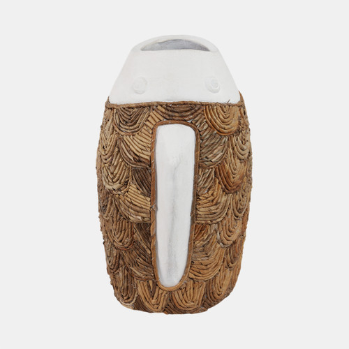 Sagebrook Home 16" Woven Scale Terracotta Fsh Vase Ivory/natural Wishlist Create New