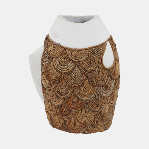 Sagebrook Home 16" Woven Scale Terracotta Fsh Vase Ivory/natural Wishlist Create New