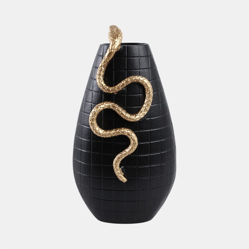 sagebrook home 16x10" Curved Snake On Vase Black/gold Wishlist Create New