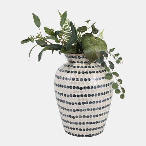 Sagebrook Home 16x12" Capiz Dots Vase Ivory/blue Wishlist Create New