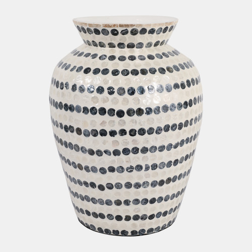 Sagebrook Home 16x12" Capiz Dots Vase Ivory/blue Wishlist Create New