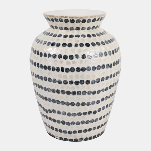 Sagebrook Home 16x12" Capiz Dots Vase Ivory/blue Wishlist Create New