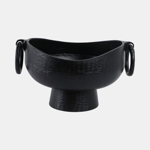 sagebrook home 16x13" Metal Pedestal Bowl With Ring Handles Blk Wishlist Create New