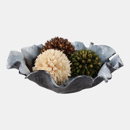 Sagebrook Home 16x15" Abstract Flower Metal Bowl Blue Multi Wishlist Create New