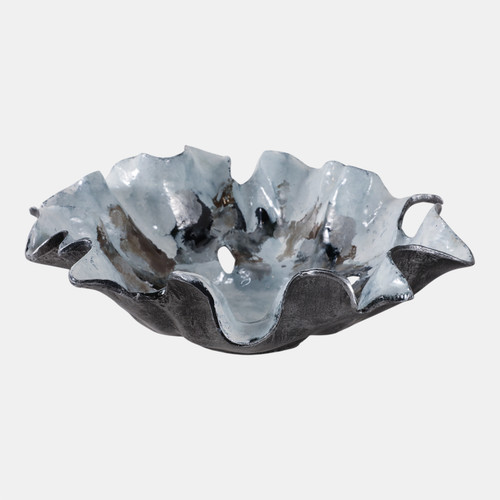 Sagebrook Home 16x15" Abstract Flower Metal Bowl Blue Multi Wishlist Create New