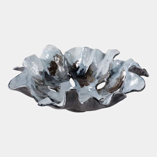 sagebrook home 16x15" Abstract Flower Metal Bowl Blue Multi Wishlist Create New