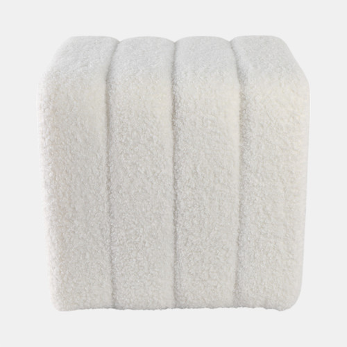 Sagebrook Home 16x16" Ridged Square Boucle Ottoman White Wishlist Create New