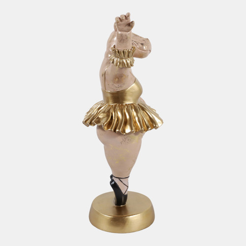Sagebrook Home 16x7" Ballerina Hippo Gold Wishlist Create New