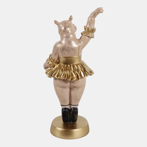 Sagebrook Home 16x7" Ballerina Hippo Gold Wishlist Create New