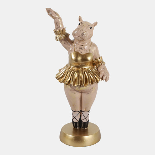 sagebrook home 16x7" Ballerina Hippo Gold Wishlist Create New