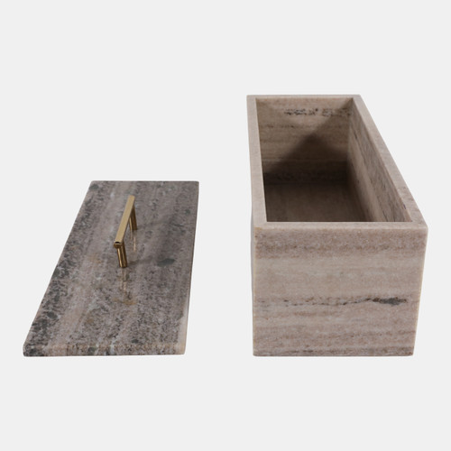 Sagebrook Home 16x7" Marble Rectangular Box With Handle Beige/go Wishlist Create New