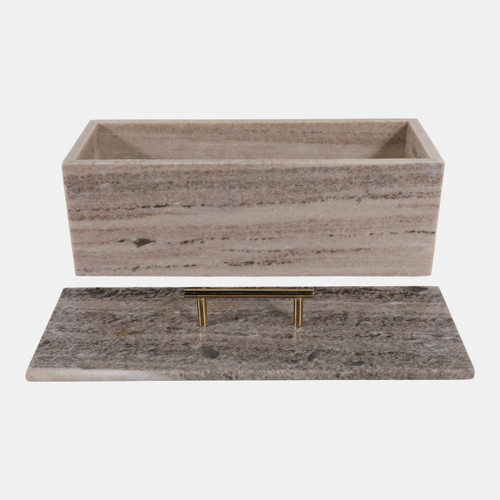 Sagebrook Home 16x7" Marble Rectangular Box With Handle Beige/go Wishlist Create New