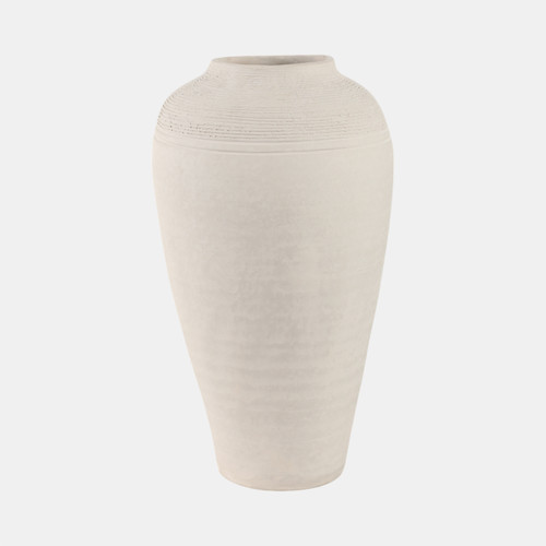 sagebrook home 16x9" Paper Mache Ribbed Floor Vase Ivory Wishlist Create New