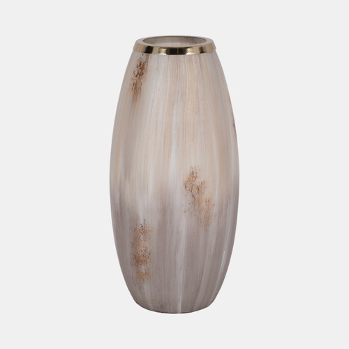 sagebrook home 17" Curved Glass Vase Opal Finish Ivory Multi Wishlist Create New