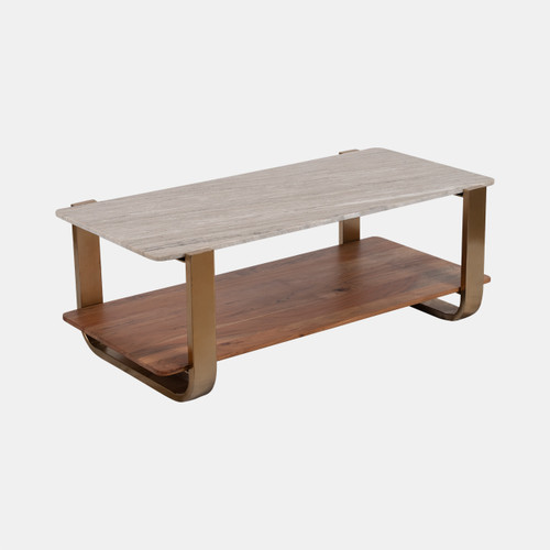 Sagebrook Home 17" Marble Top Rectangle Coffee Gold Kd Wishlist Create New