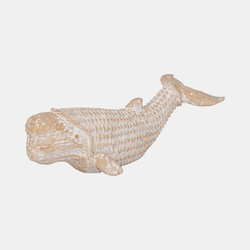 Sagebrook Home 17" Resin Wicker Beluga Whale White Wishlist Create New