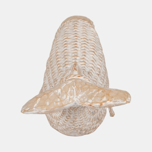 Sagebrook Home 17" Resin Wicker Beluga Whale White Wishlist Create New