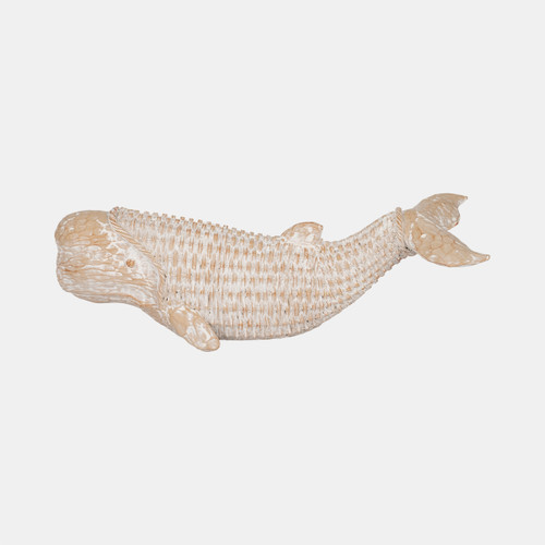 sagebrook home 17" Resin Wicker Beluga Whale White Wishlist Create New