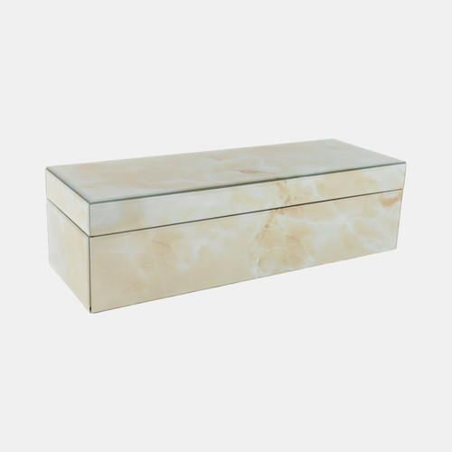 Sagebrook Home 17x6" Marbled Glass Box Ivory Wishlist Create New