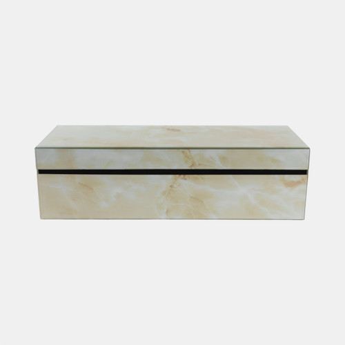 Sagebrook Home 17x6" Marbled Glass Box Ivory Wishlist Create New