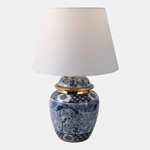 Sagebrook Home 18" Chinoiserie Table Lamp Gold Trim White/blue Wishlist Create New