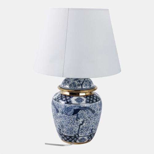 Sagebrook Home 18" Chinoiserie Table Lamp Gold Trim White/blue Wishlist Create New