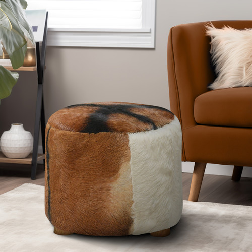 Sagebrook Home 18" Cowhide Ottoman Multi Wishlist Create New