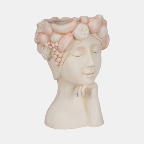 Sagebrook Home 18" Lady With Flower Crown Planter White/pink Wishlist Create New