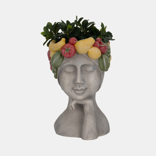 Sagebrook Home 18" Lady With Fruit Planter Grey/multi Wishlist Create New