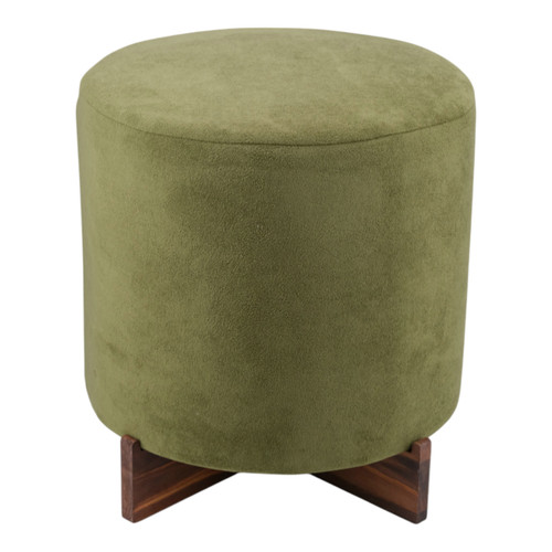 Sagebrook Home 18" Modern Velvet Ottoman With Wood Base Green Wishlist Create New