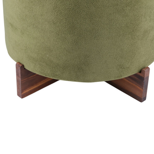 Sagebrook Home 18" Modern Velvet Ottoman With Wood Base Green Wishlist Create New