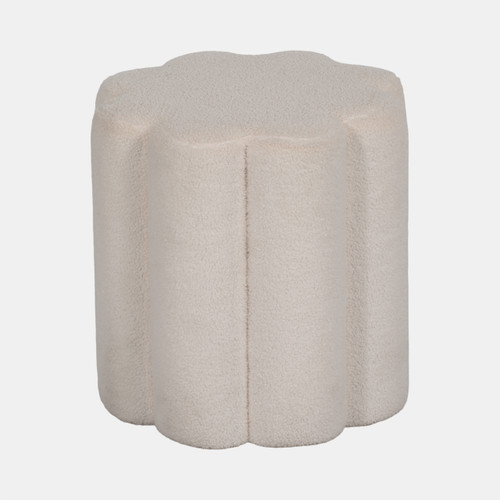 Sagebrook Home 18" Petal Shaped Boucle Ottoman White Wishlist Create New