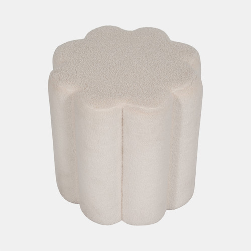 Sagebrook Home 18" Petal Shaped Boucle Ottoman White Wishlist Create New