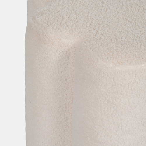 Sagebrook Home 18" Petal Shaped Boucle Ottoman White Wishlist Create New