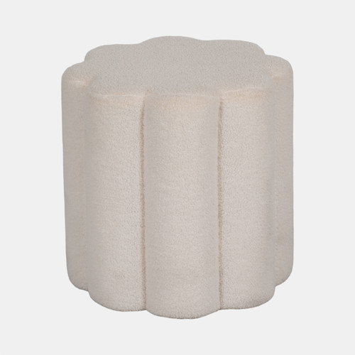 sagebrook home 18" Petal Shaped Boucle Ottoman White Wishlist Create New