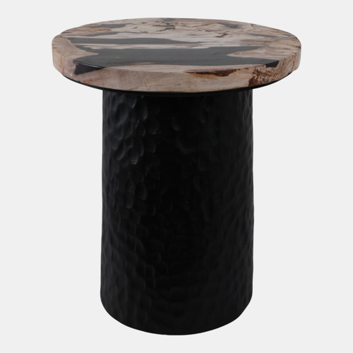 Sagebrook Home 18" Petrified Wood Top Accent Table Dimple Base Wishlist Create New
