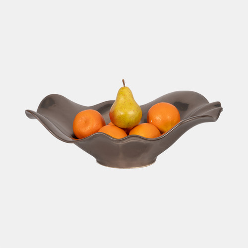 Sagebrook Home 18" Ruffled Edge Bowl Metal Bronze Wishlist Create New