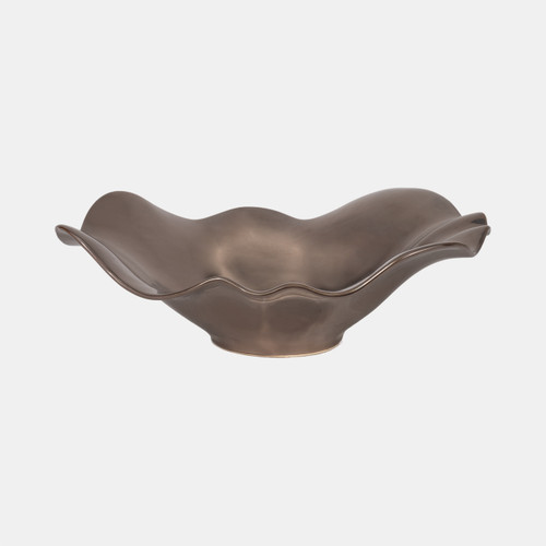 sagebrook home 18" Ruffled Edge Bowl Metal Bronze Wishlist Create New