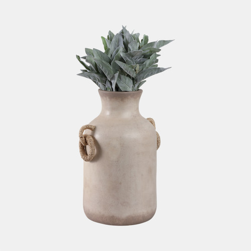 Sagebrook Home 18" Vase With Rattan Handles Antique White Wishlist Create New