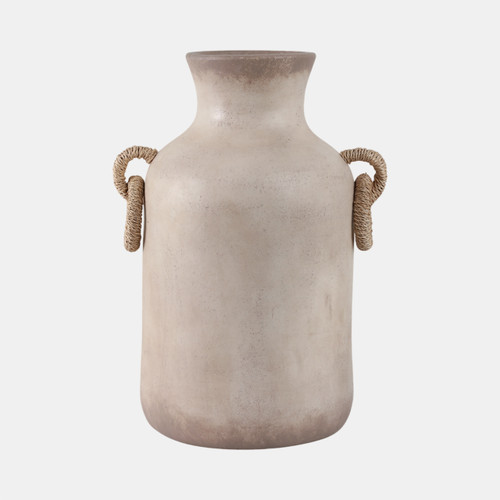 Sagebrook Home 18" Vase With Rattan Handles Antique White Wishlist Create New