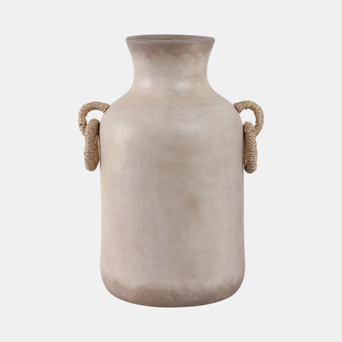 sagebrook home 18" Vase With Rattan Handles Antique White Wishlist Create New