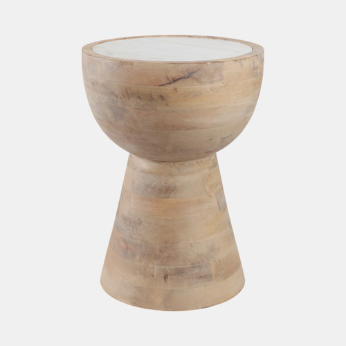 Sagebrook Home 18x13" Hourglass Marble Top Accent Table Wht/blnd Wishlist Create New